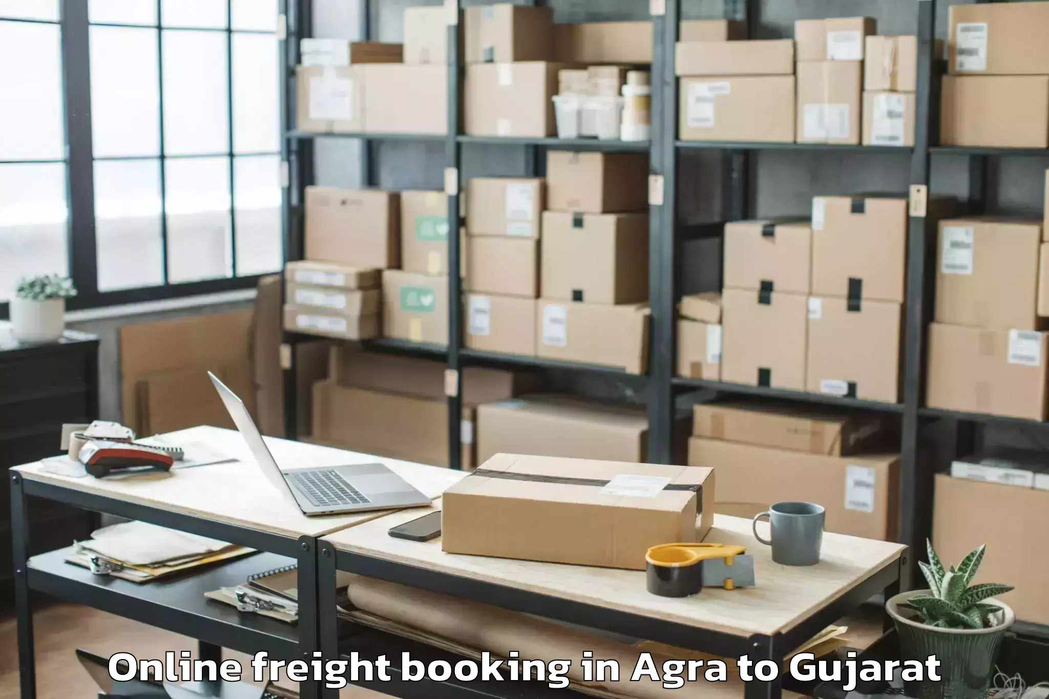 Book Agra to Vaghodia Ina Online Freight Booking